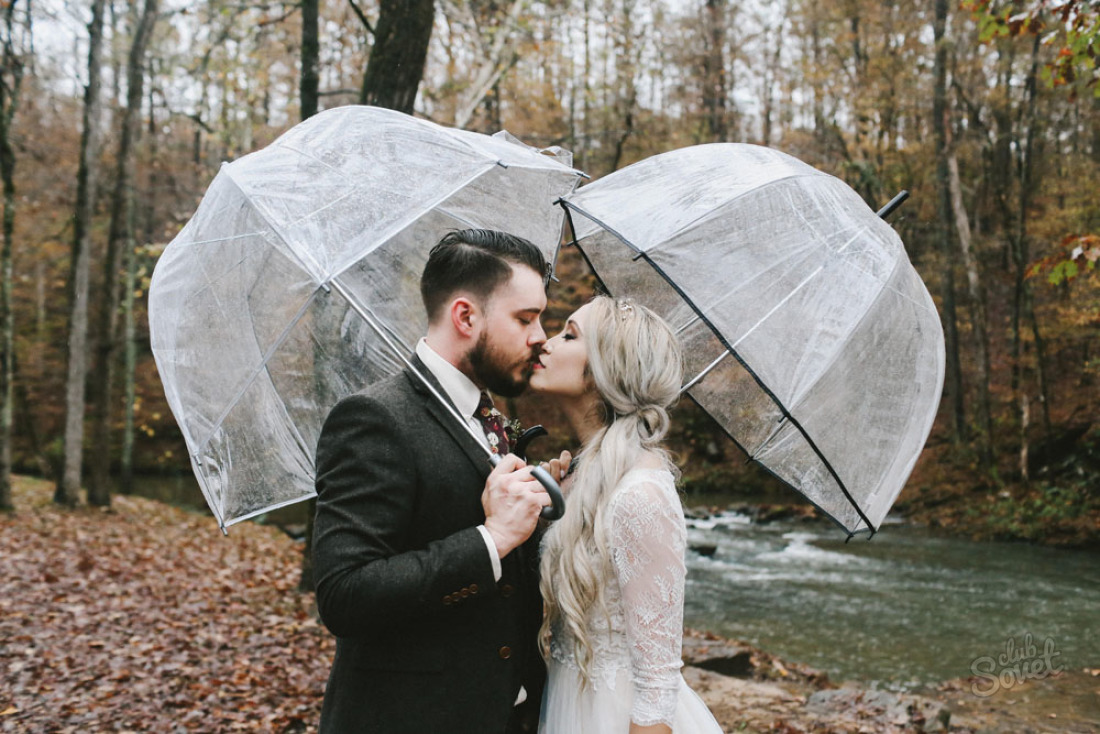 свадьба в дождь